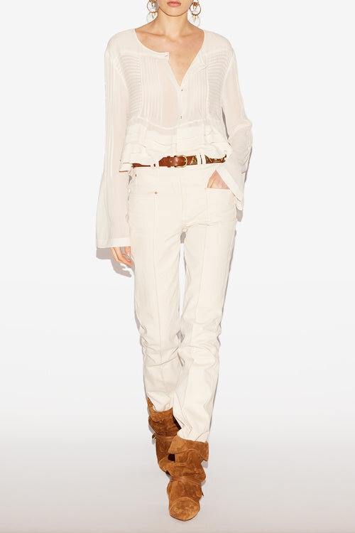 Carolia Pleated Crepe Blouse Carolia Pleated Crepe Blouse