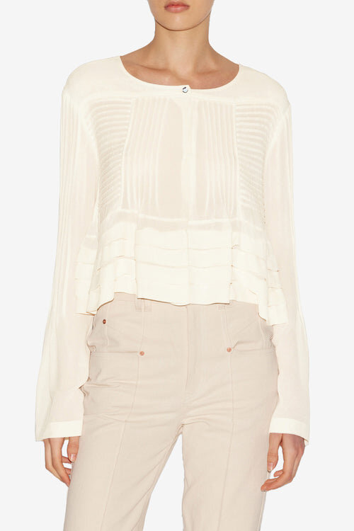 Carolia Pleated Crepe Blouse Carolia Pleated Crepe Blouse