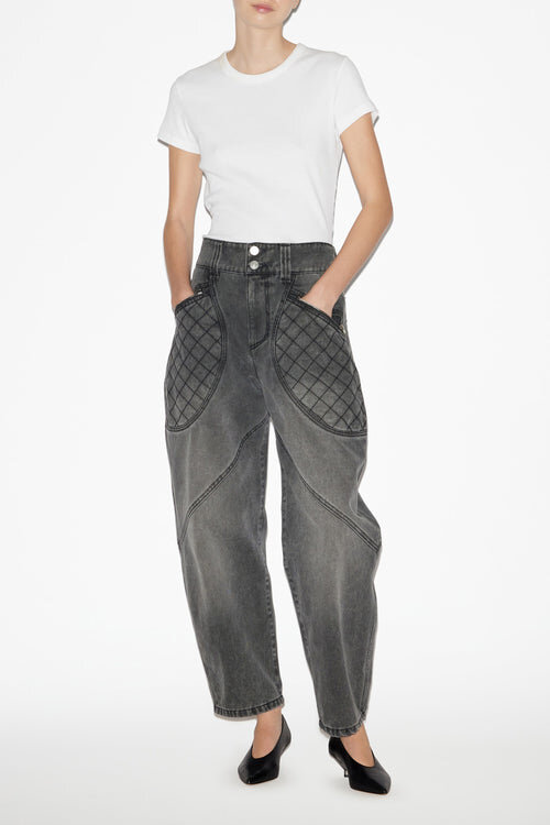 Catarina Denim Jeans with Quilted Details Catarina Denim Jeans with Quilted Details