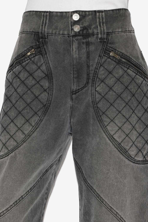 Catarina Denim Jeans with Quilted Details Catarina Denim Jeans with Quilted Details
