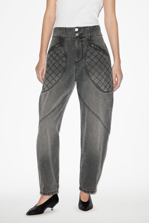 Catarina Denim Jeans with Quilted Details Catarina Denim Jeans with Quilted Details