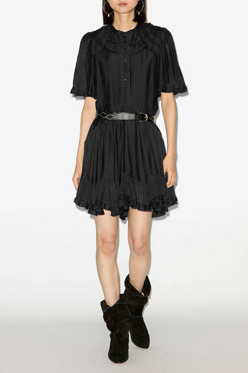 Celyana Short Gathered Cotton Dress Celyana Short Gathered Cotton Dress