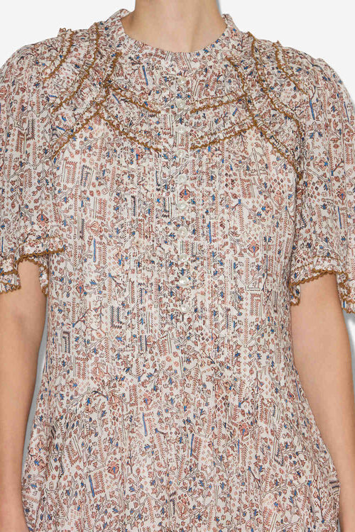 Celyana Short Gathered Cotton Dress Celyana Short Gathered Cotton Dress