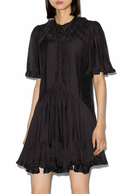 Celyana Short Gathered Cotton Dress Celyana Short Gathered Cotton Dress
