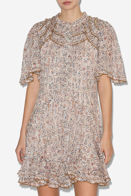 Celyana Short Gathered Cotton Dress Celyana Short Gathered Cotton Dress