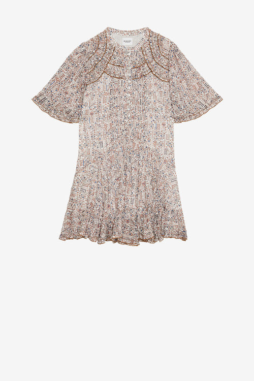 Celyana Short Gathered Cotton Dress Celyana Short Gathered Cotton Dress
