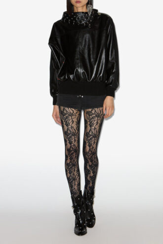 Cendrine Leather Sweatshirt