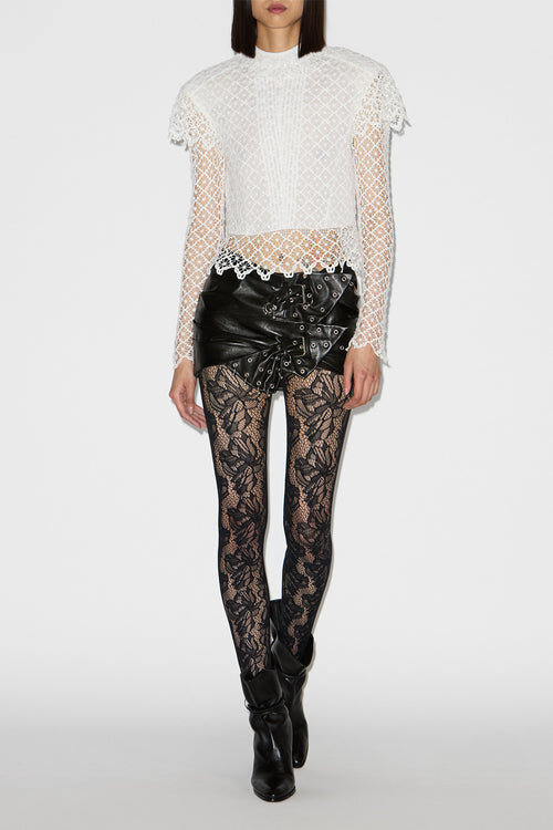 Chani Draped Leather Mini Skirt Chani Draped Leather Mini Skirt