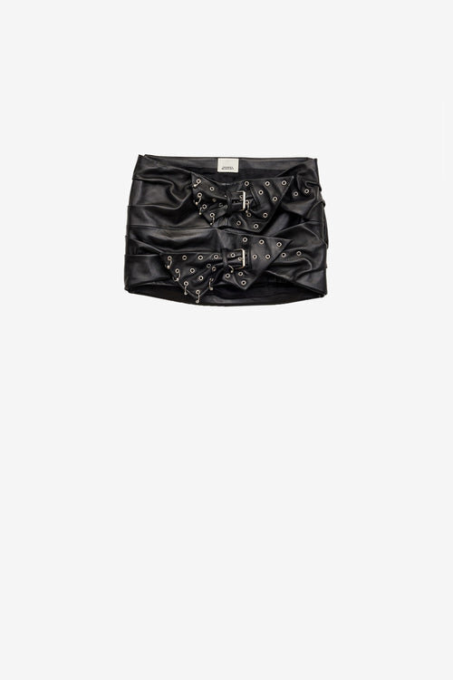 Chani Draped Leather Mini Skirt Chani Draped Leather Mini Skirt