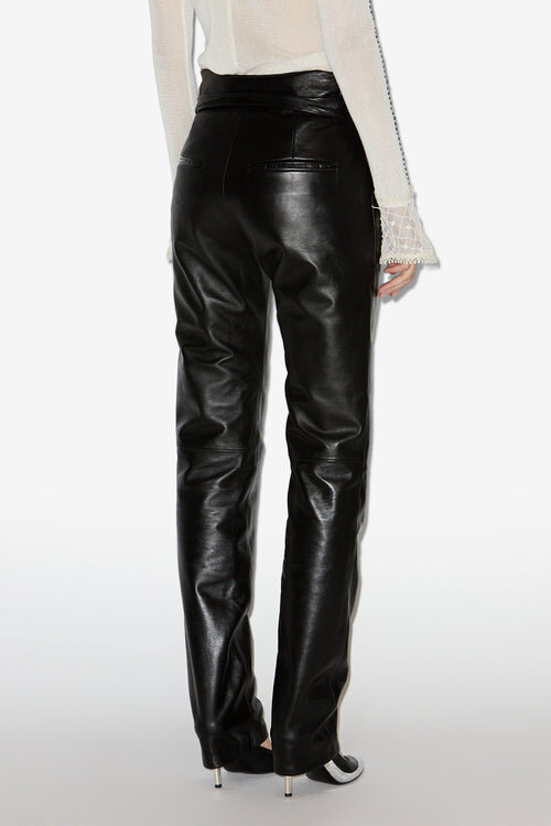 Chazia Straight-Leg Leather Pants Chazia Straight-Leg Leather Pants