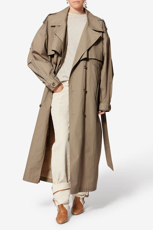 Chilma Striped Cotton Trench Coat Chilma Striped Cotton Trench Coat