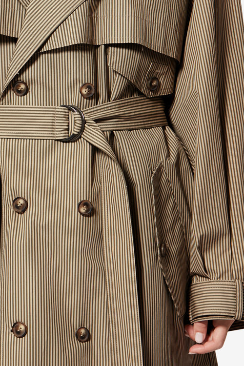 Chilma Striped Cotton Trench Coat Chilma Striped Cotton Trench Coat