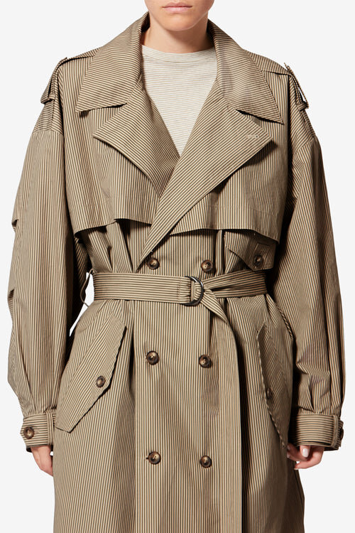 Chilma Striped Cotton Trench Coat Chilma Striped Cotton Trench Coat