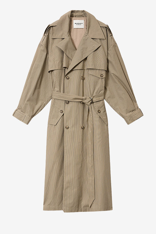 Chilma Striped Cotton Trench Coat Chilma Striped Cotton Trench Coat