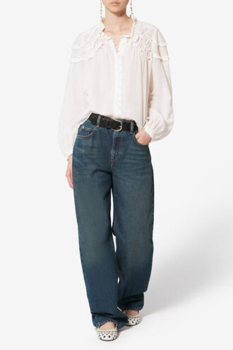Christa Gathered Cotton Blouse Christa Gathered Cotton Blouse
