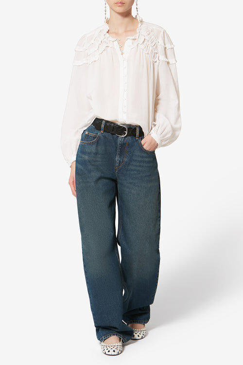 Christa Gathered Cotton Blouse Christa Gathered Cotton Blouse