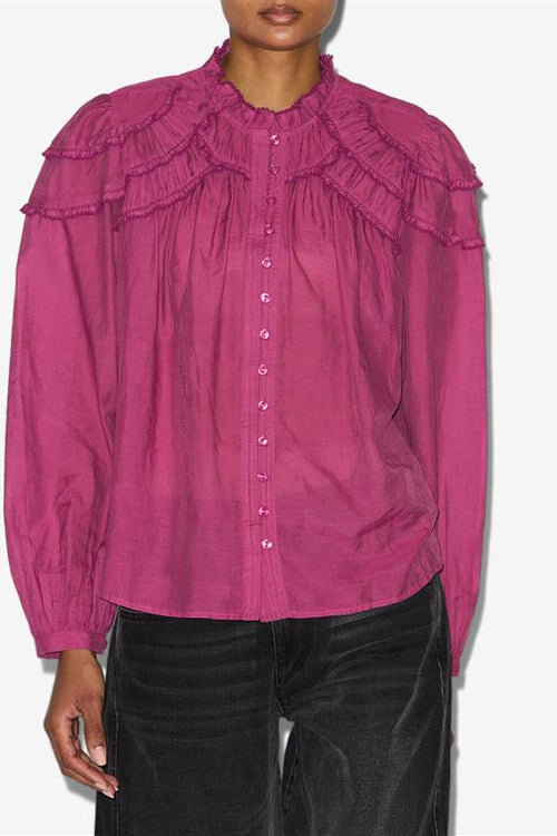 Christa Gathered Cotton Blouse Christa Gathered Cotton Blouse