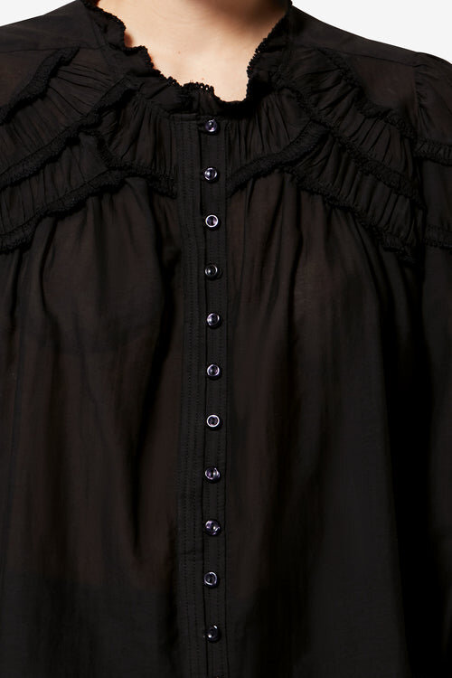 Christa Gathered Cotton Blouse Christa Gathered Cotton Blouse