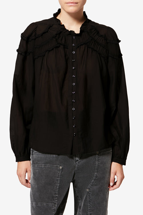 Christa Gathered Cotton Blouse Christa Gathered Cotton Blouse