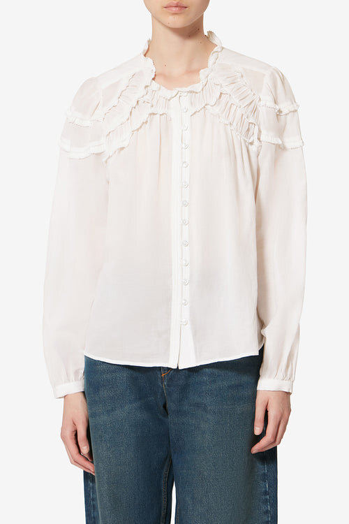 Christa Gathered Cotton Blouse Christa Gathered Cotton Blouse
