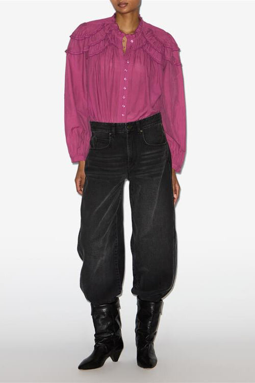 Christa Gathered Cotton Blouse Christa Gathered Cotton Blouse