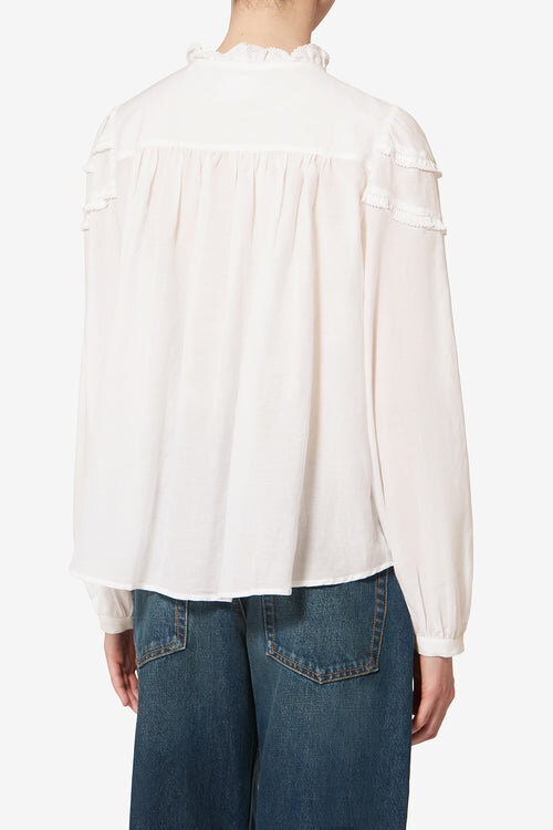 Christa Gathered Cotton Blouse Christa Gathered Cotton Blouse