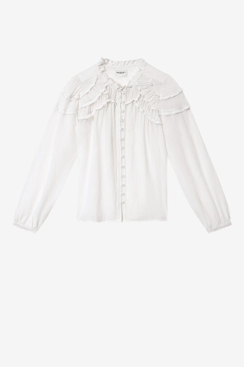 Christa Gathered Cotton Blouse Christa Gathered Cotton Blouse