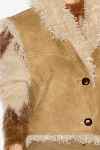 Clara Faux Shearling Sheepskin Vest