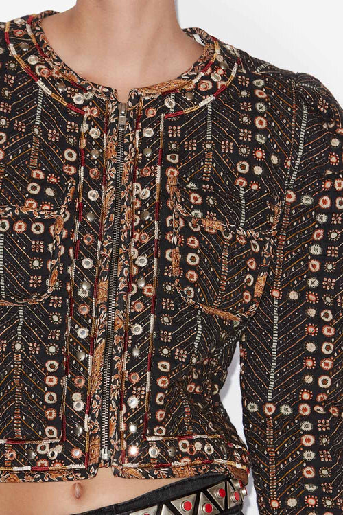 Cristy Short Printed Cotton Jacket Cristy Short Printed Cotton Jacket