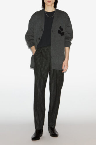 Curtis Wool and Cotton Cardigan with Logo