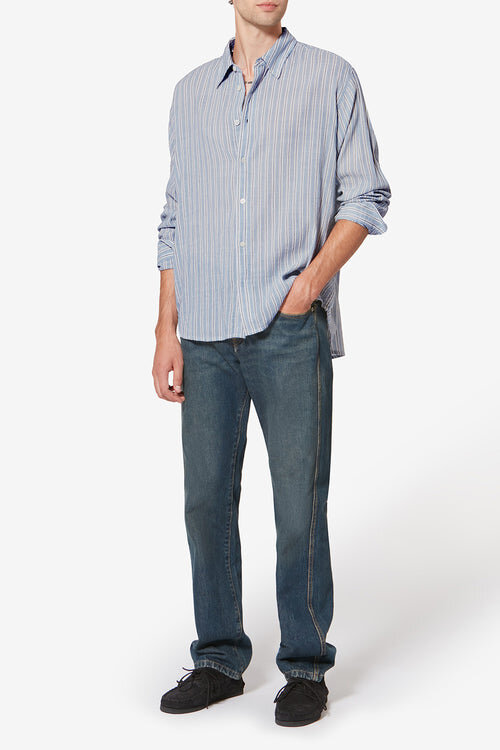 Cybilio Striped Seersucker Shirt Cybilio Striped Seersucker Shirt