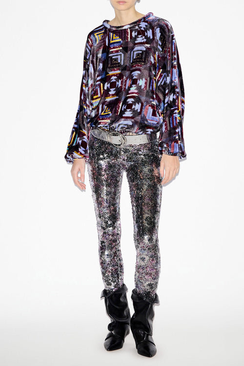Dabia Top in Printed Velvet Dabia Top in Printed Velvet