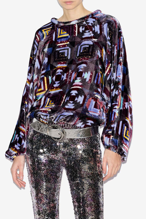 Dabia Top in Printed Velvet Dabia Top in Printed Velvet