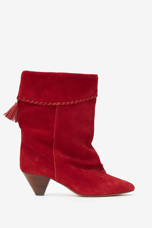 Dalby Draped Suede Calfskin Leather Boots Dalby Draped Suede Calfskin Leather Boots