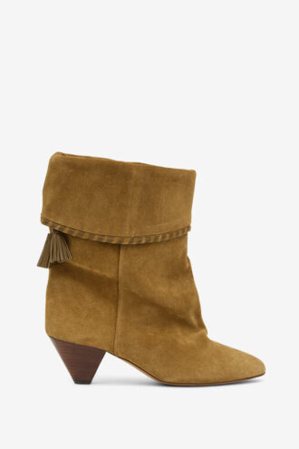 Dalby Draped Suede Calfskin Leather Boots