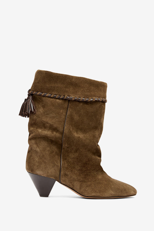 Dalby Draped Suede Calfskin Leather Boots Dalby Draped Suede Calfskin Leather Boots