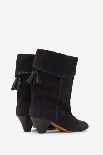 Dalby Draped Suede Calfskin Leather Boots