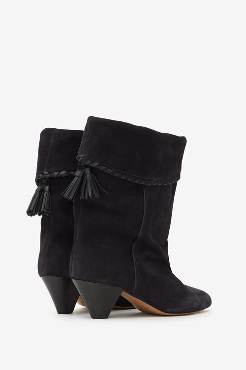 Dalby Draped Suede Calfskin Leather Boots Dalby Draped Suede Calfskin Leather Boots