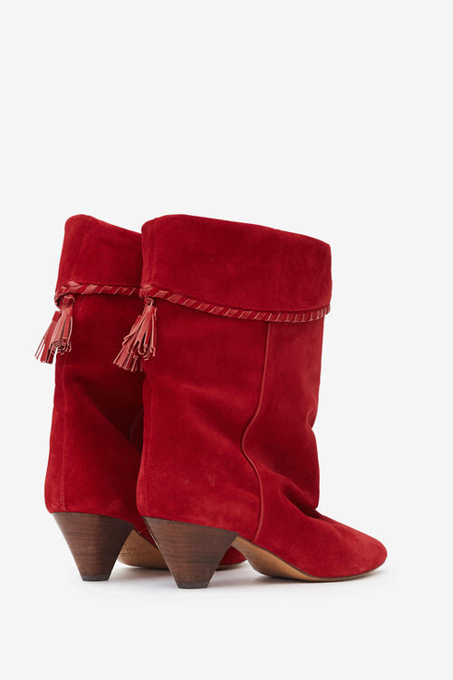 Dalby Draped Suede Calfskin Leather Boots Dalby Draped Suede Calfskin Leather Boots