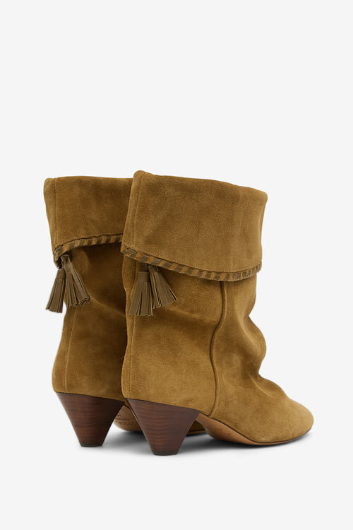 Dalby Draped Suede Calfskin Leather Boots Dalby Draped Suede Calfskin Leather Boots