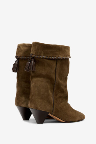 Dalby Draped Suede Calfskin Leather Boots