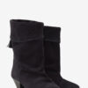 Dalby Draped Suede Calfskin Leather Boots Dalby Draped Suede Calfskin Leather Boots