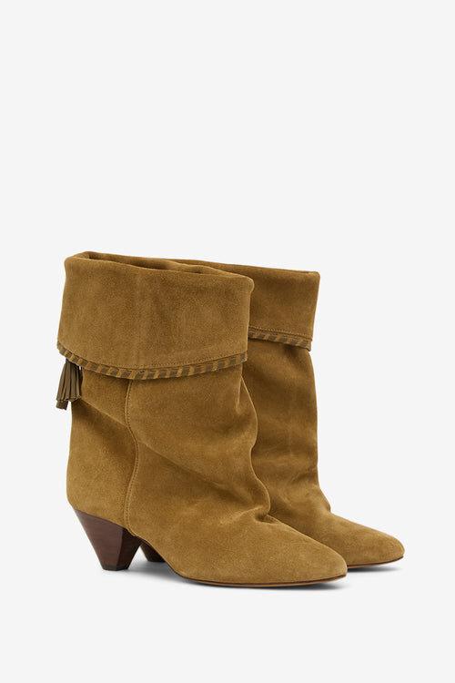Dalby Draped Suede Calfskin Leather Boots Dalby Draped Suede Calfskin Leather Boots