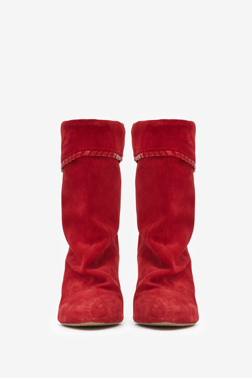 Dalby Draped Suede Calfskin Leather Boots Dalby Draped Suede Calfskin Leather Boots