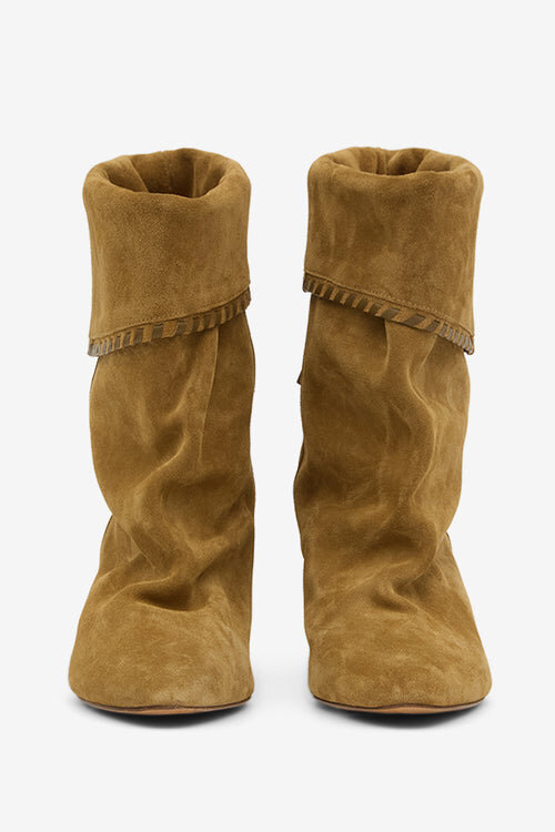 Dalby Draped Suede Calfskin Leather Boots Dalby Draped Suede Calfskin Leather Boots
