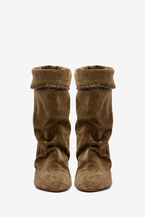 Dalby Draped Suede Calfskin Leather Boots Dalby Draped Suede Calfskin Leather Boots