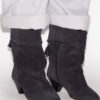 Dalby Draped Suede Calfskin Leather Boots Dalby Draped Suede Calfskin Leather Boots