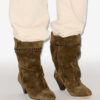 Dalby Draped Suede Calfskin Leather Boots Dalby Draped Suede Calfskin Leather Boots