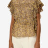 Dalyane Frilly Printed Cotton Voile Top Dalyane Frilly Printed Cotton Voile Top