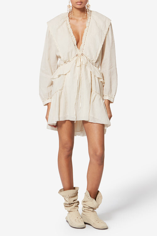 Damya Frilly Cotton and Linen Gauze Dress Damya Frilly Cotton and Linen Gauze Dress